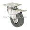 Industrial Gray PVC Caster Wheel With Total Brake