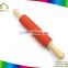 Kitchen bakeware tools wooden handle stainless steel tube silicone rolling pin