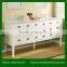 White Finish Solid Wood Bathroom Vanity Cabinet With Carrara White Marble