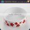 Red Flower Decal Pet Feeder, Ceramic Pet Bowl