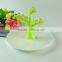 D;Stock Round White Porcelain Fruit Plate With Handle Cheap Dinner Plate , Home Plate With Tree Handle