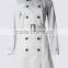 OEM Women Winter Long Sleeve Pure Cotton Belted Long Brown Trench Coat with Stormwear