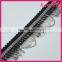 wholesale fashion handmade black tape metal chain trim tassel fringe WTPE-012