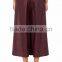 Customized Lady's Apparel Fashion Elastic Waistband Burgandy Faux-leather Culottes(DQM017P)
