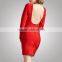 Girls Top Casual Style Office Lady Red Bandage Dress Direct Supplier