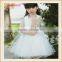 Medium Length Short Sleeves Anti Wrinkle Girl Chiffon Wedding Dress Uses Children Clothing