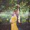 Gold Split Lace Off Shoulder Long Sleeves Maternity Gown Dress Pregnant Woman Mustard Lace Maxi Dress
