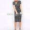 2016 Latest Body Conscious Polka Dot Maternity Dress With Cross Front