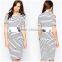 New Fashion Elegant Dress Short Sleeve High Quality Stripe Knitted Maternity Clothes