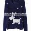 Girl's lovely rudolph Reindeer slim fitting cotton christmas sweaters