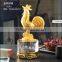 2017 New Design High Quanlity Gold Rooster Award Gold Chanticleer Trophy For Company Gift