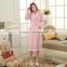 China factory 100% polyester jacquard coral fleece with satin piping ladies robe