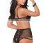 B33578A Hot Sale Sexy Ladies Front Open Deep V Lace up Bra Set