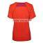 T092-1643O Short Sleeve V-Neck Custom Performance Polyester Spandex Women Outdoor T shirt