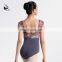 116141052 Mesh Printed Leotard Floral Leotards