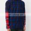 2017 Cheap New Style Long Sleeve blue and red striped long sleeve shirts crew neck men shirt