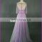 CE813 Elegant Off-the-shoulder Half Sleeve Floor Length Purple Evening Gown Dress