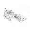 Sliver metal triangle cufflinks mens shirt