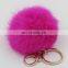 Outstanding and bright real rabbit fur bag charm/keychain
