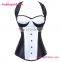 White&Black Corset Sex Plus Size Overbust Bustier Top With Straps