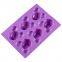 Free Sample Food Grade Heat resistant Nontoxic Silicone Mousse Cake Friandises Pudding Baking Mold Tool 6holes Cartoon