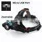 Super Bright zoomable 6000lm led head torch light Aluminum rechargeable lampe frontale for Hunting