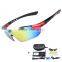 Polarized Sports Sunglasses with 5 Interchangeable Lenses for Men Women Cycling Running Glasses