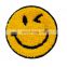 Smiling Face Christmas Patch Clothing Jacket Laser Bag Uniform Patch Patch Manufacture Direct Custom Embroidery Round Yellow