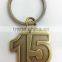 Number 15 antique brass number metal key chain wholesale