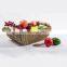 HBK Boat shape natural seagrass rattan  storage basket with wooden handle