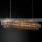 Custom Made Modern  Large  EMILE RECTANGULAR Linear CHANDELIER Hotel  Villa  Decorative Iiving Room  Luxury Ceiling Chandelier