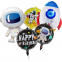 Spaceman Rocket Astronaut Hot Selling Rocket Party Balloon Outer Space Globos Theme Happy Birthday Foil Balloon 4D