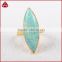 Fashion marquise natural gemstone turquoise rings jewelry