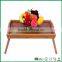 Carbonized bamboo wooden bed tray with legs