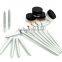 Nail art beauty brush with diamond dotting on metal aluminum handle