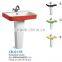 Square with thin edge bathroom pedestal basin with colored