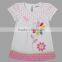 (KG4799) 2016 White nova kids wear flower appliqued pink polka dot embroidered baby girls clothing set