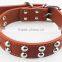 Fashionable Round Metal Ball Free Sample PU Dog Collar Leather