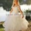 LBFG06 Beautiful Big Ruffle Ball Gown Flower Girl Dress with Short Sleeve Lace Appliqued Girls Party Dresses for Party