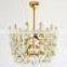 530-13 Austrian Brass and Crystal Basket Chandelier, 1950s