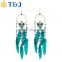 2015 hot! fashion cheap pendent earrings European style chandelier earrings women feather hoop earrings lady tassel drop earring