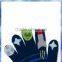 blue and navy stripe character magic knit gloves for young boys