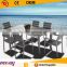 2016 Outdoor Brushed Aluminum UV Plastic Wood 6 Person Dining Table and Chairs Garden Set                        
                                                Quality Choice