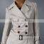 2014 Top Quality 100% cotton beige korean style fashion women coat