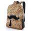 New Fashion Women Backpacks Lovely Beard Vintage Leopard Bag European And American Style PU Leather Backpacks