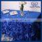 CL010B New fancy 100 polyester wedding navy blue or royal blue ruffled table cloth