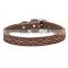 Fashion Full Grain Leather Stitch Dog Collar And Leash Wholesale