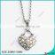 18" White Diamond Heart Pendant Necklace