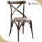 Commercial furniture steel frame bistro chair solid plywood seat and back wood legs bistro chair