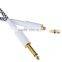 3M/10FT Black & White Cloth Braided Tweed Guitar Cable Cord